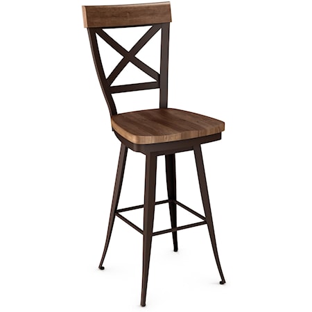 30" Kyle Swivel Stool with Wood Seat